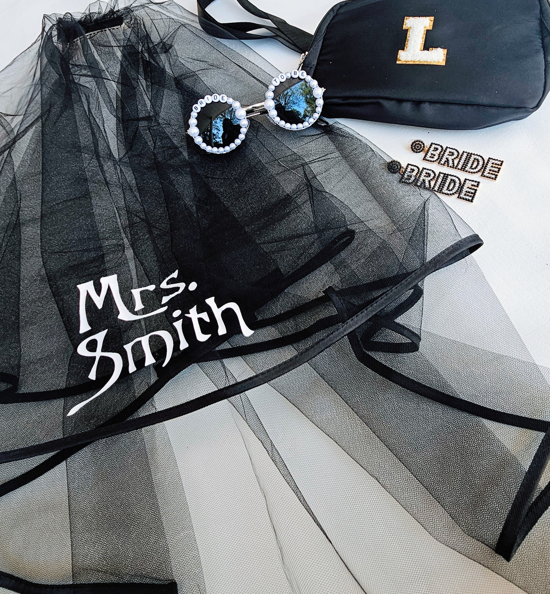 Personalized Black Party Veil – Crafty Lady Boutique