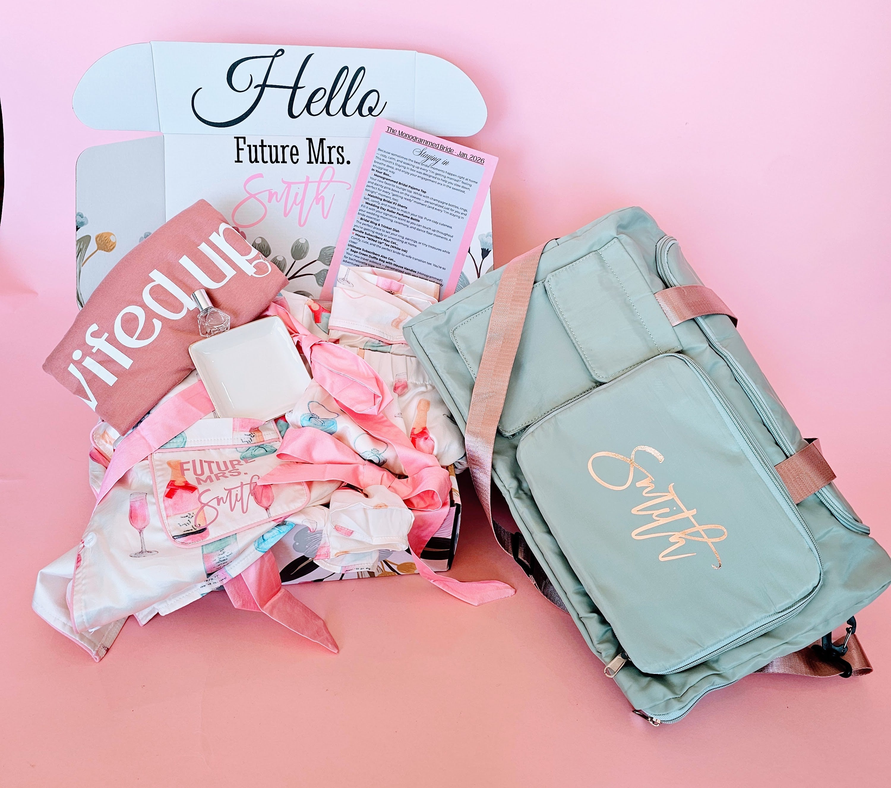 January Monogrammed Bride Box: The Ultimate “Staying In” Bridal Subscription Box for Newly Engaged Brides
