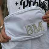 Crossbody Bag with Pearl Initials