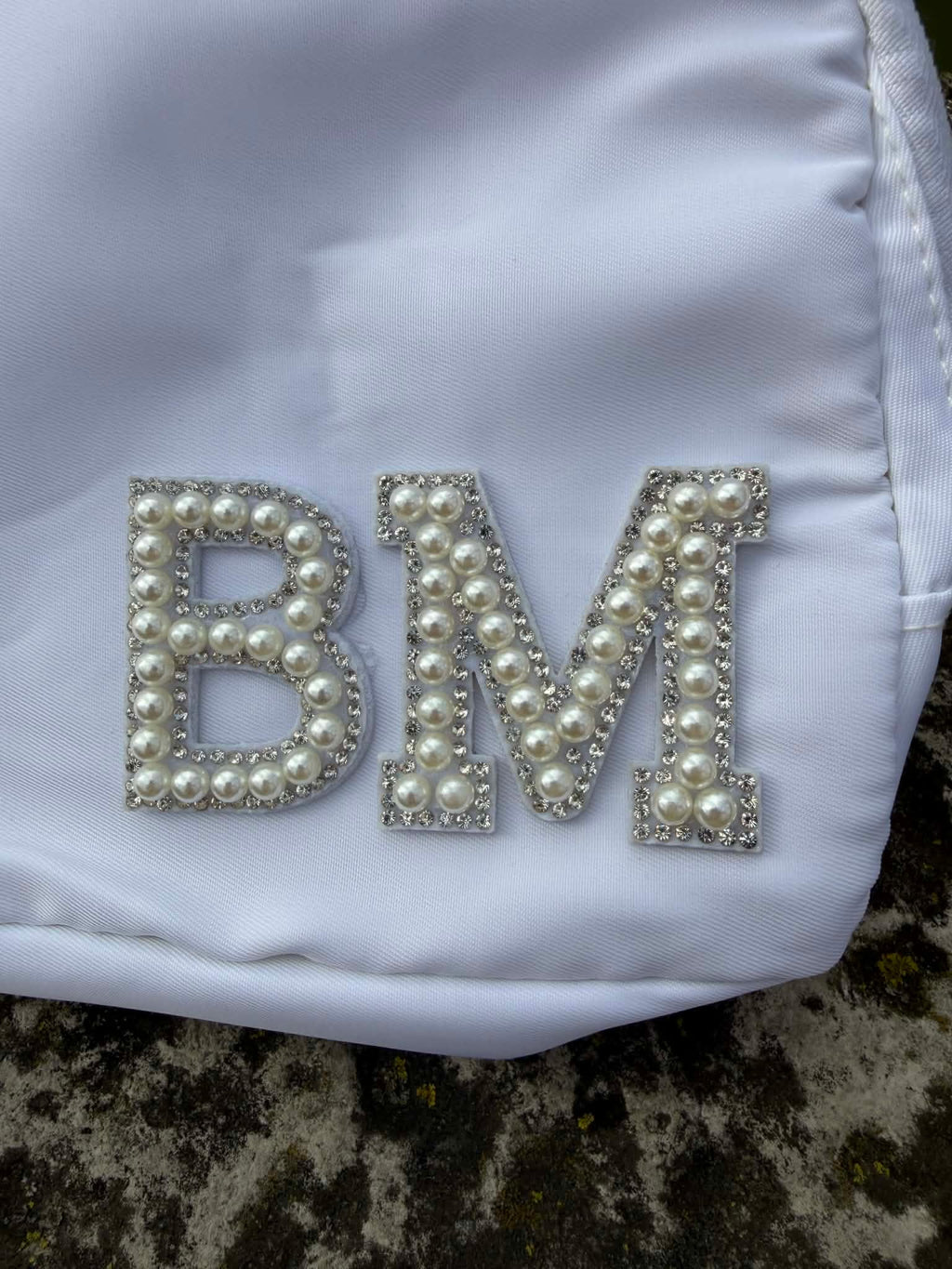 Crossbody Bag with Pearl Initials