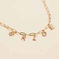Lilla Haven - Sparkling "Bride"  Cubic Zirconia 18K Gold Charm Necklace: Gold