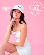 Bride Bucket Hat - embroidered cotton hat