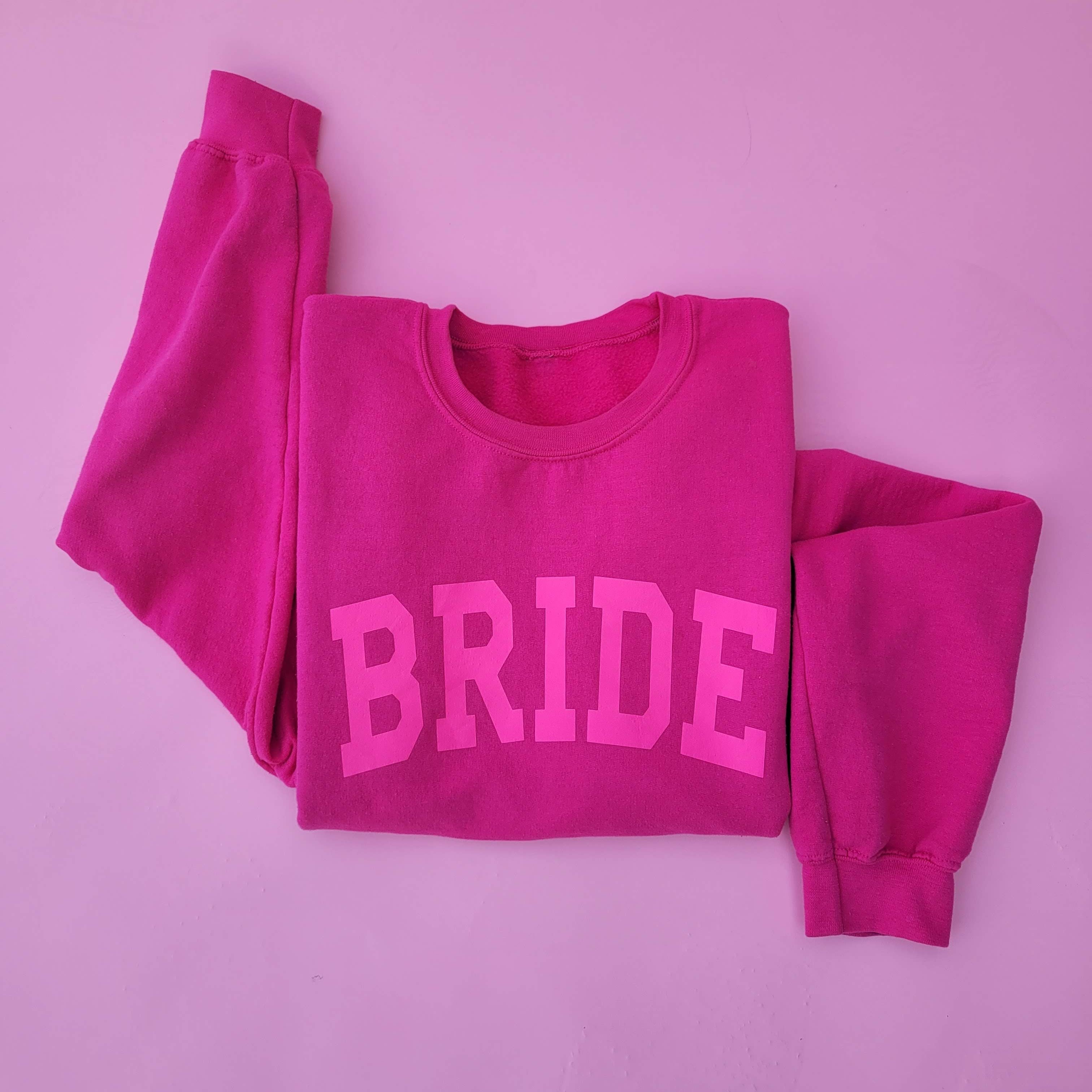 Hot Pink Bride Crew Neck