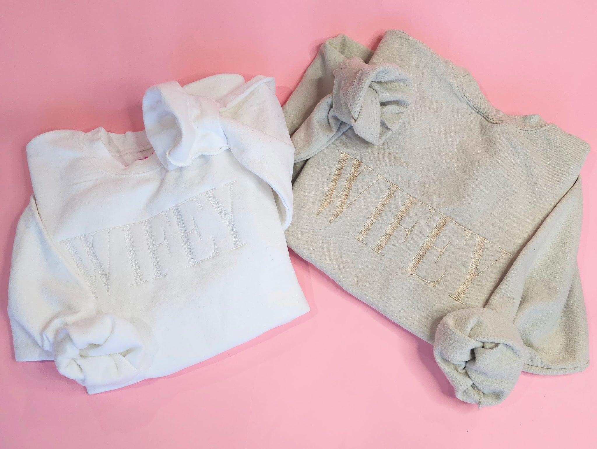 WIFEY Embroidered Pullover Sweatshirt- 3 colors