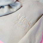 Personalized WIFEY Embroidered Sweatshirt TAN