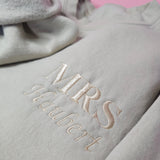 Personalized WIFEY Embroidered Sweatshirt TAN