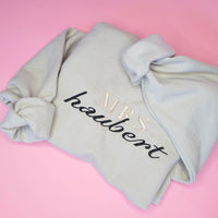 Mrs. Embroidered Sweatshirt with Personalized Name