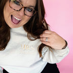 Personalized WIFEY Embroidered Sweatshirt TAN