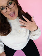 Personalized WIFEY Embroidered Sweatshirt TAN