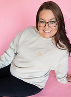 Personalized WIFEY Embroidered Sweatshirt TAN