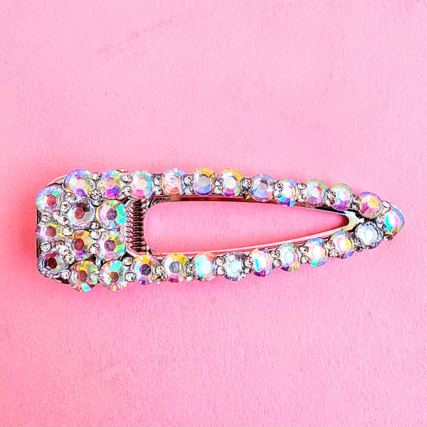 Iridescent rhinestone hair clip, sparkling accessory for hairstyles