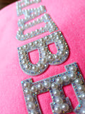 Personalized Pearl & Rhinestone Patch Crew Neck Sweatshirt