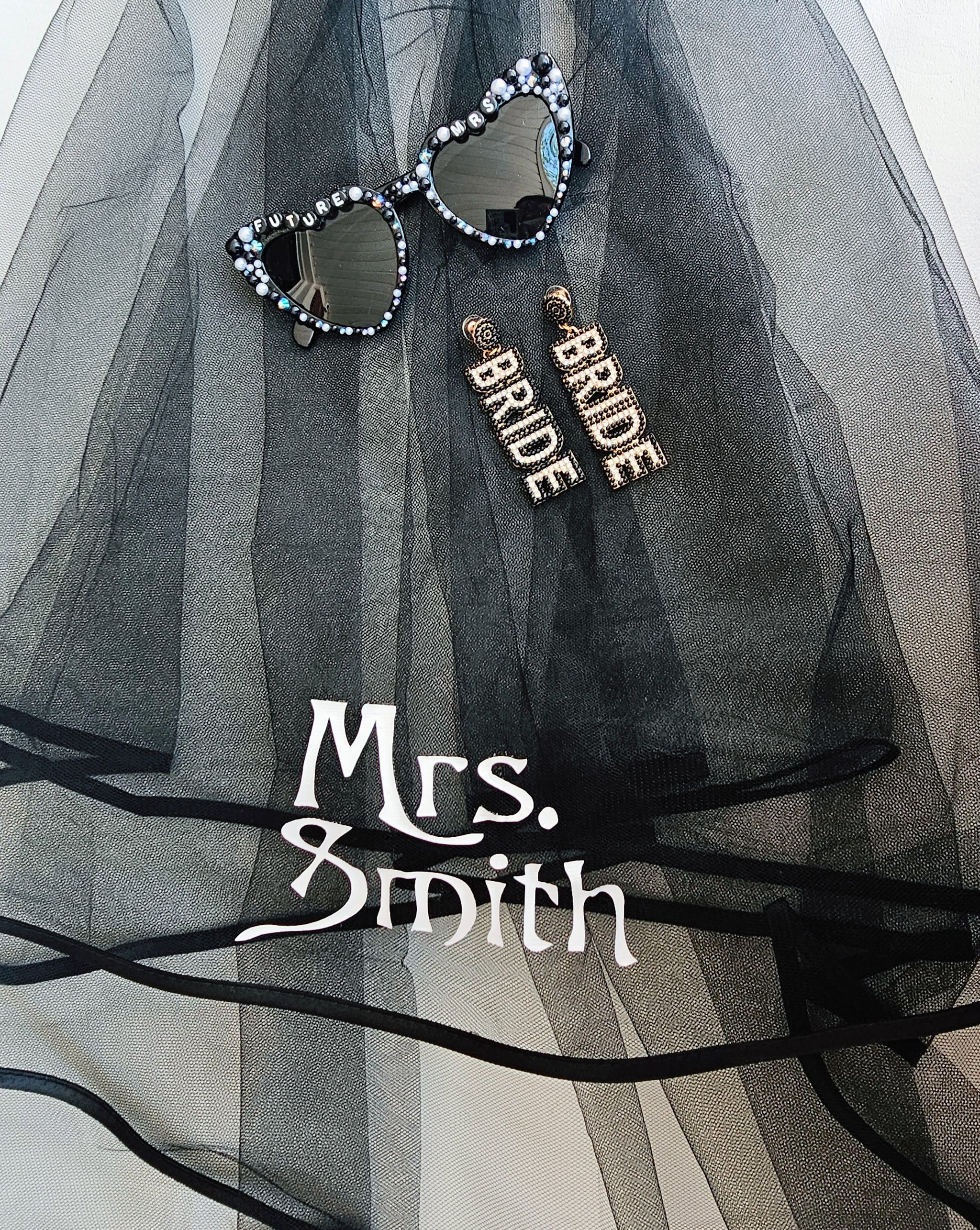 Personalized Black Party Veil