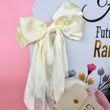 Ivory Satin Hair Bow