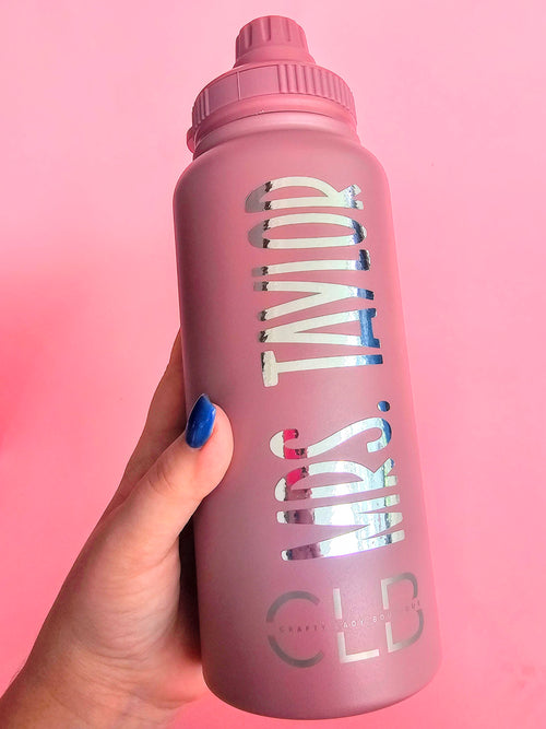 Mauve 32oz personalized stainless steel tumbler with leak-proof lid and magnetic ring