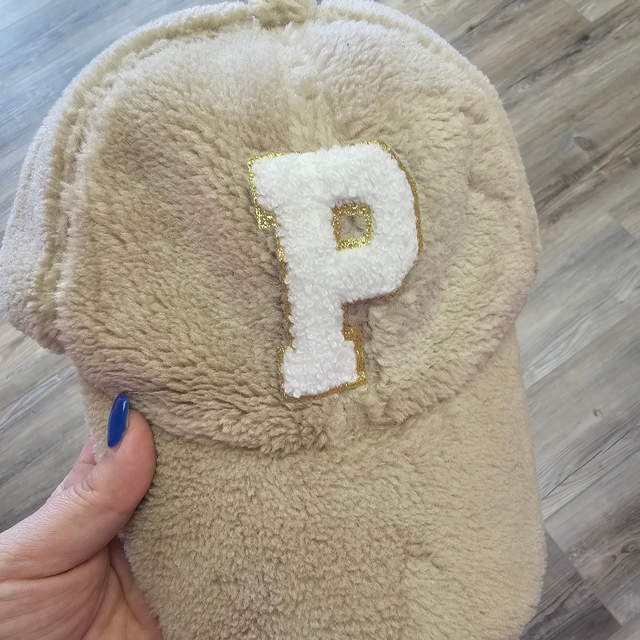 Letter Patch Plush Trucker Hat