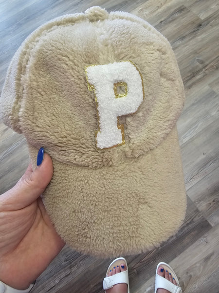 Letter Patch Plush Trucker Hat