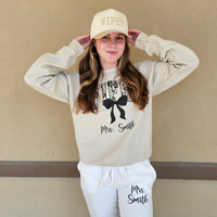 Personalized Wifey Sweatshirt with Bow