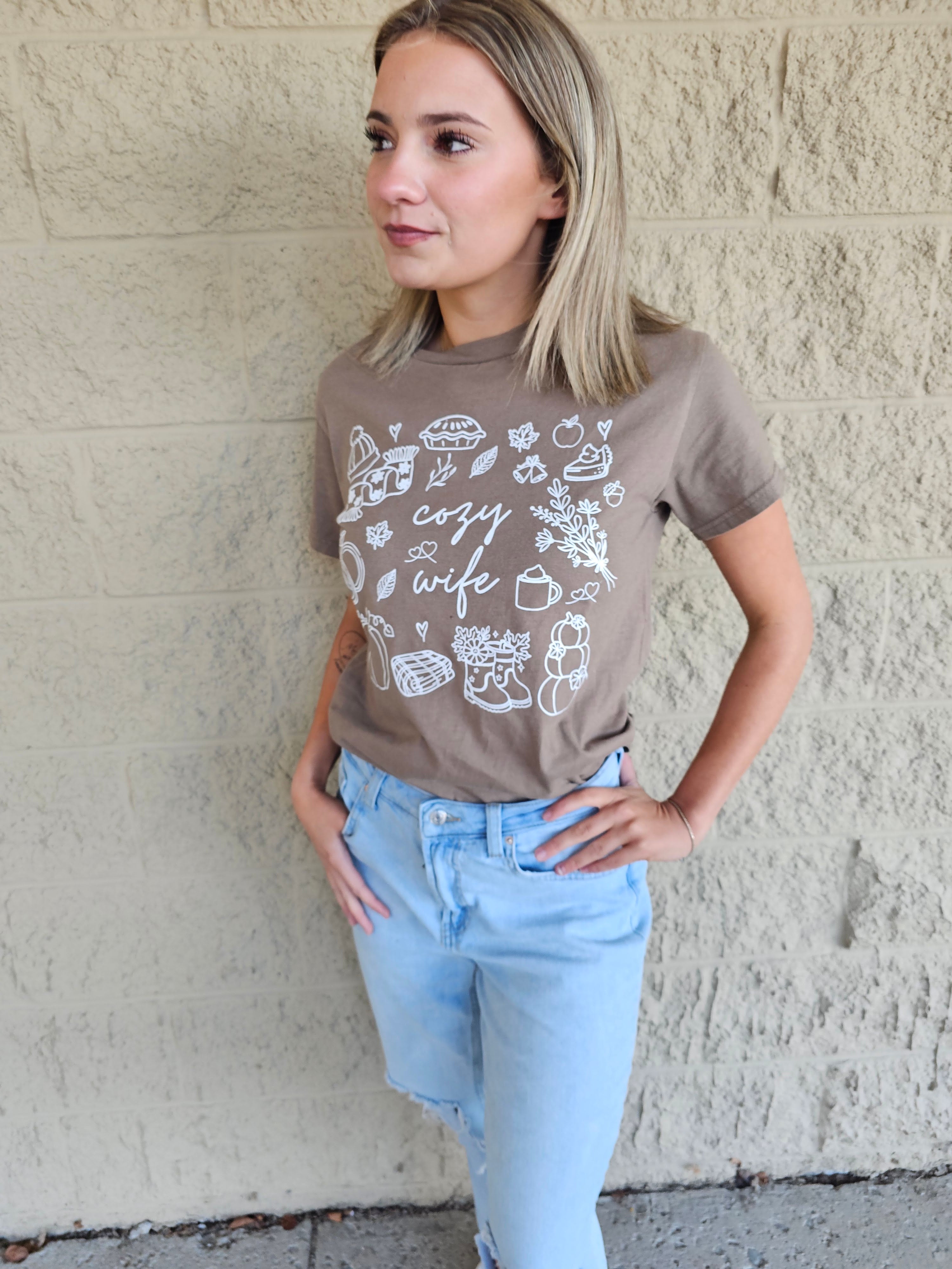 Cozy Bride & Cozy Wife Fall Graphic T-Shirt