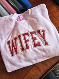 Glitter Embroidered Bride or Wifey Sweatshirt