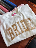 Glitter Embroidered Bride or Wifey Sweatshirt