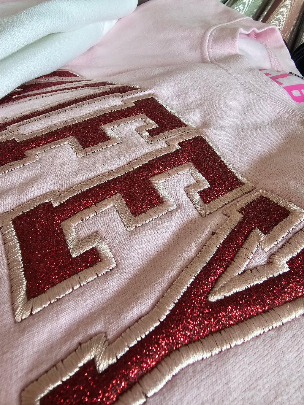 Glitter Embroidered Bride or Wifey Sweatshirt
