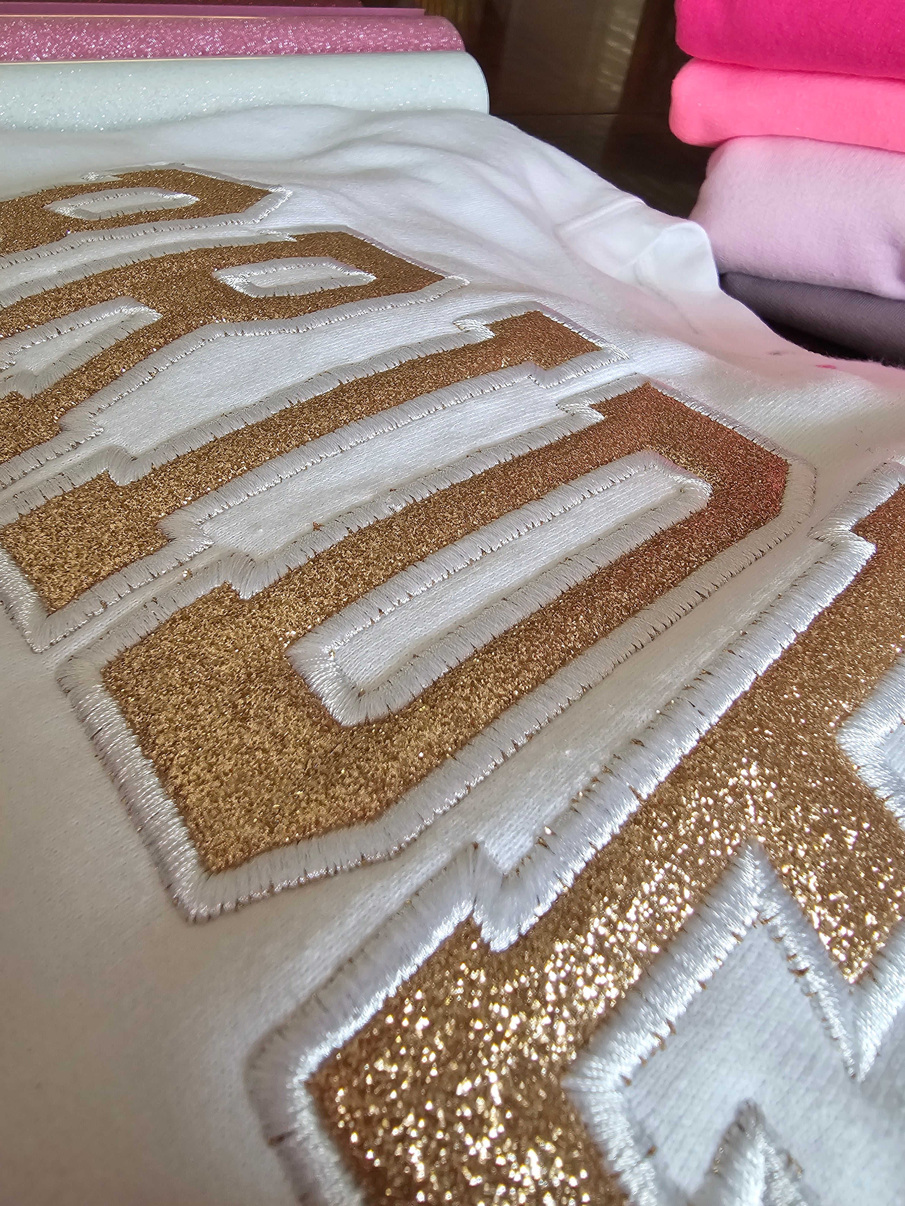 Glitter Embroidered Bride or Wifey Sweatshirt