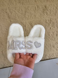 Personalized Fuzzy “Mrs” Bridal Slippers
