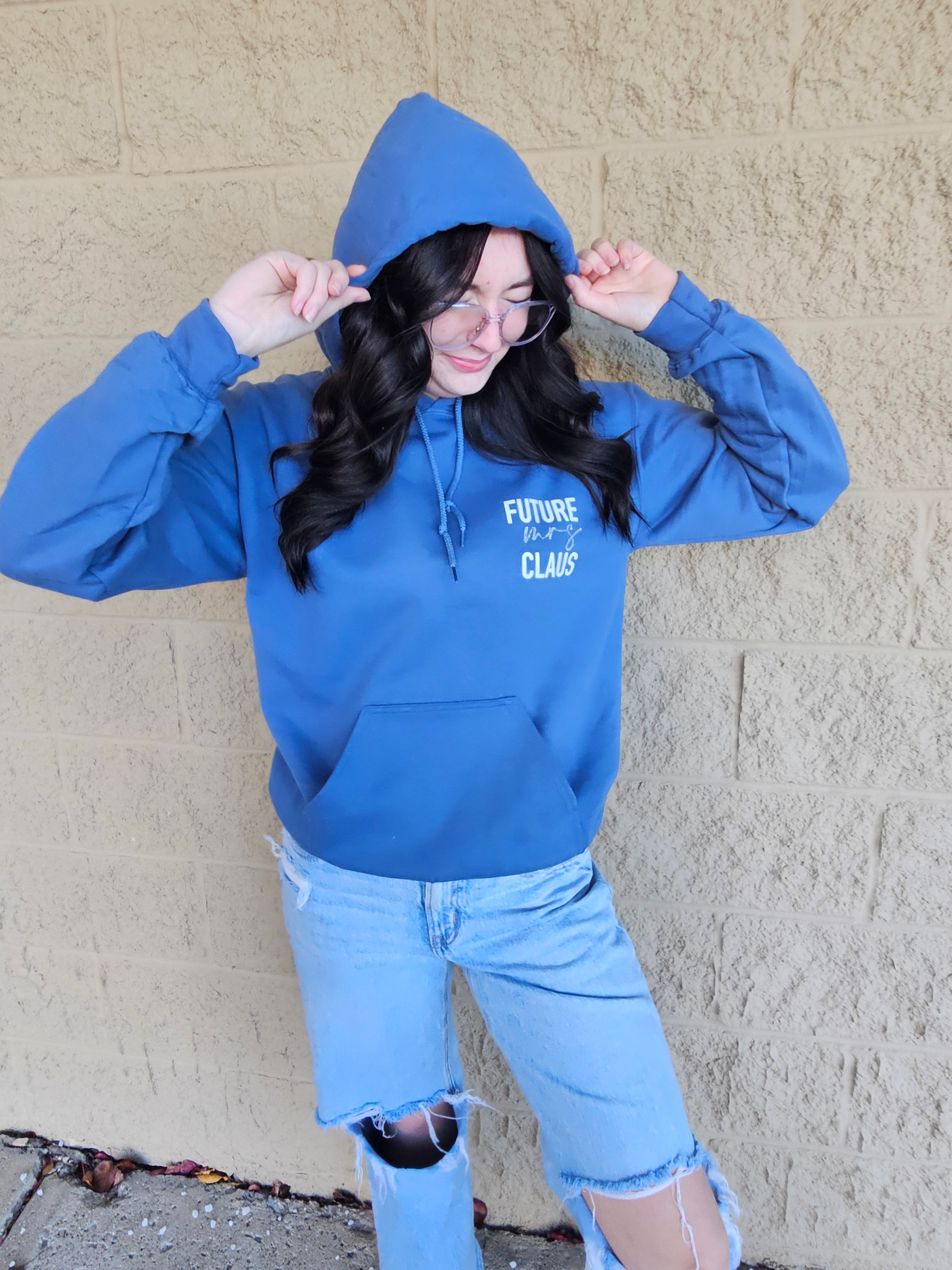 Personalized Dusty Blue Bride/Wife Hoodie
