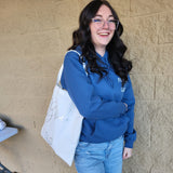 Modeling bride tote.