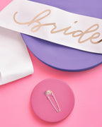 C'est La Vie Sash - white + rose gold sash