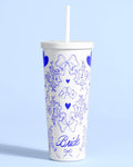 xo, Fetti - Something Blue Tumbler - 24 oz bride cup, drink, bachelor