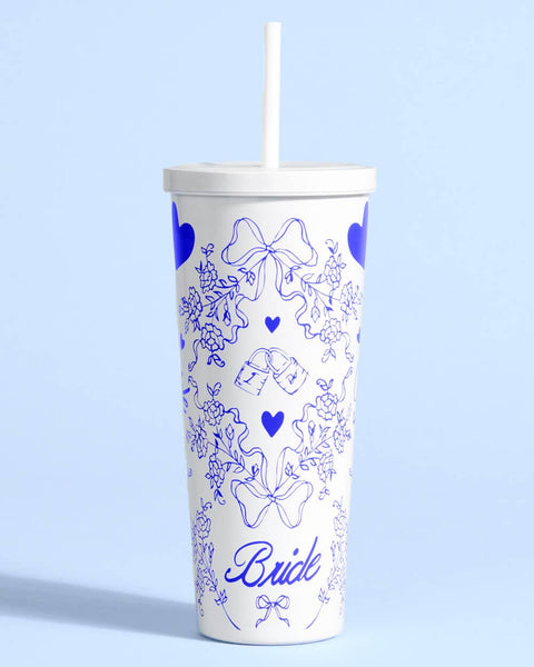 xo, Fetti - Something Blue Tumbler - 24 oz bride cup, drink, bachelor