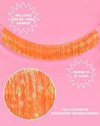 Orange Fringe Banner - iridescent banner