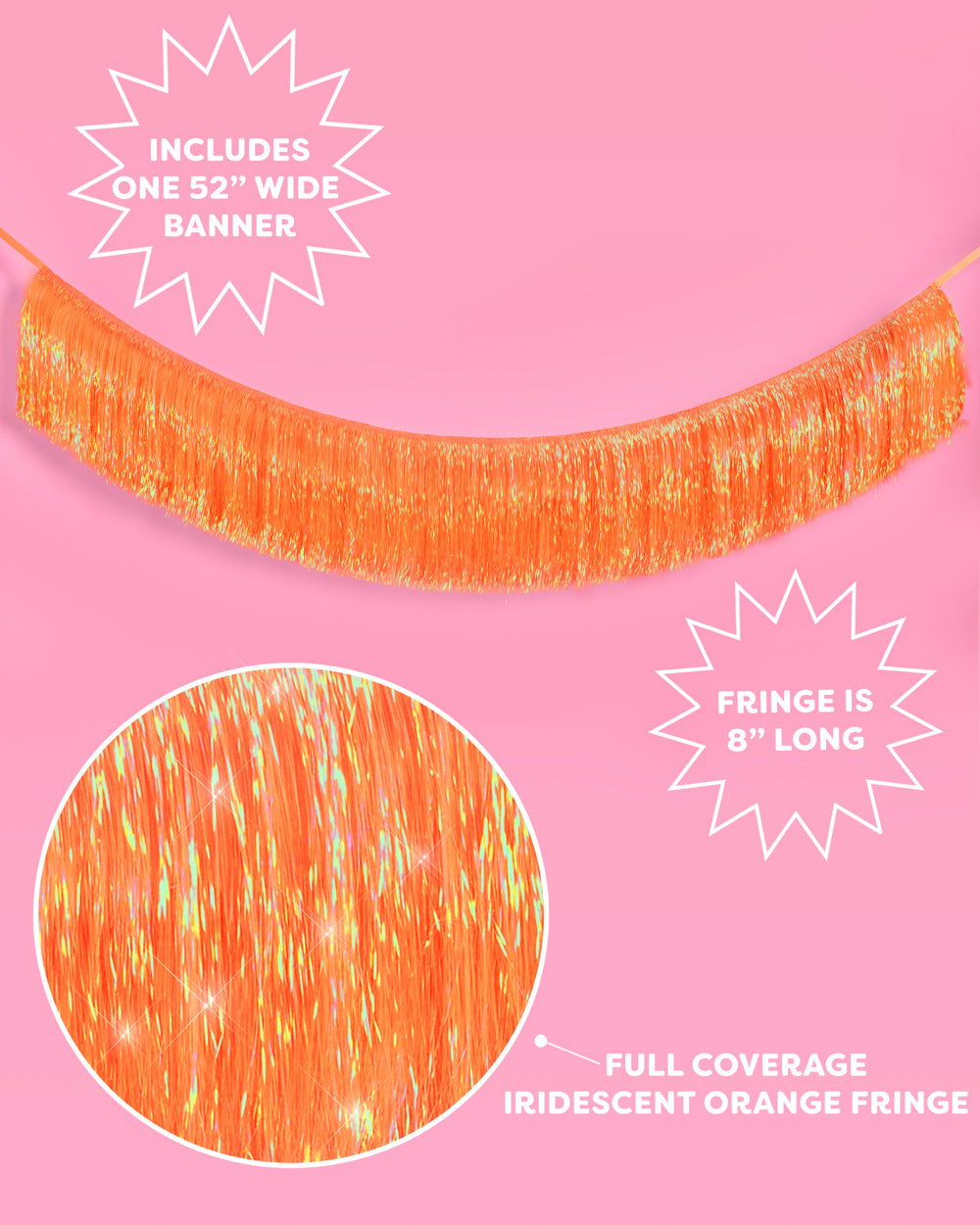 Orange Fringe Banner - iridescent banner
