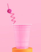 Pink Disco Straws - 12 reusable straws