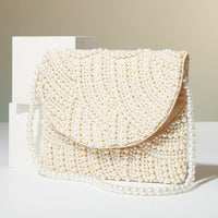 Lilla Haven - Pearl Beaded Bridal Flap Clutch Bag