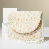Lilla Haven - Pearl Beaded Bridal Flap Clutch Bag