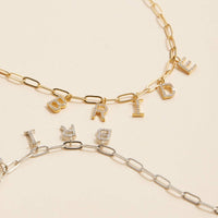 Lilla Haven - Sparkling "Bride"  Cubic Zirconia 18K Gold Charm Necklace: Gold