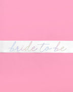 Shimmer Bride Sash - white + iridescent foil