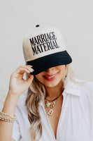 Katydid - Marriage Material Two-Toned Trucker Hats For Women: Pink and Tan