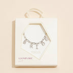 Lilla Haven - Sparkling "Bride"  Cubic Zirconia 18K Gold Charm Necklace: White Gold