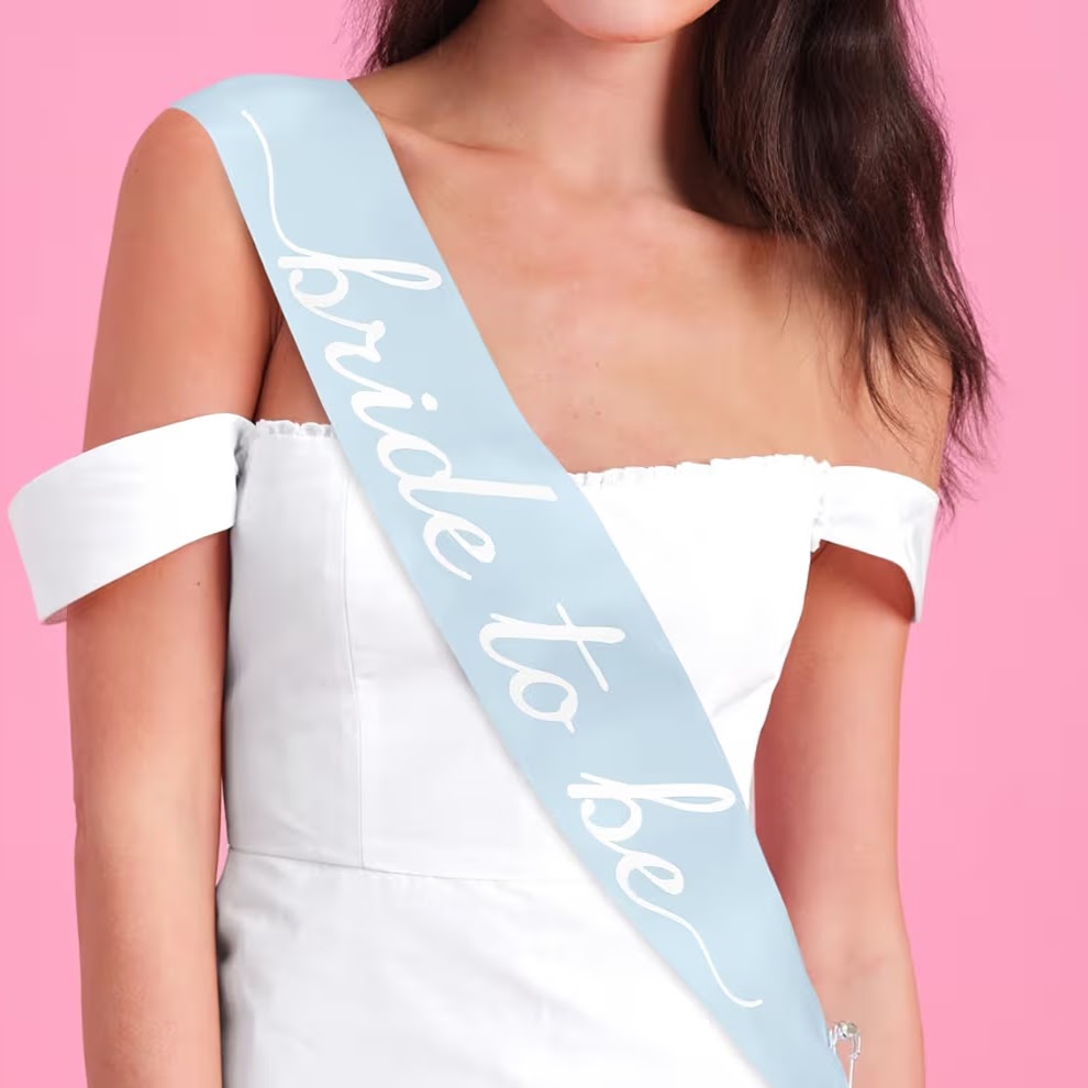 Light Blue Bride Sash