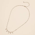 Lilla Haven - Sparkling "Bride"  Cubic Zirconia 18K Gold Charm Necklace: White Gold