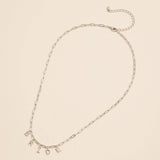 Lilla Haven - Sparkling "Bride"  Cubic Zirconia 18K Gold Charm Necklace: White Gold