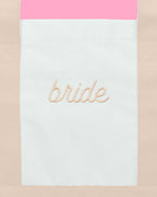 Beige Bride Tote - embroidered cotton tote