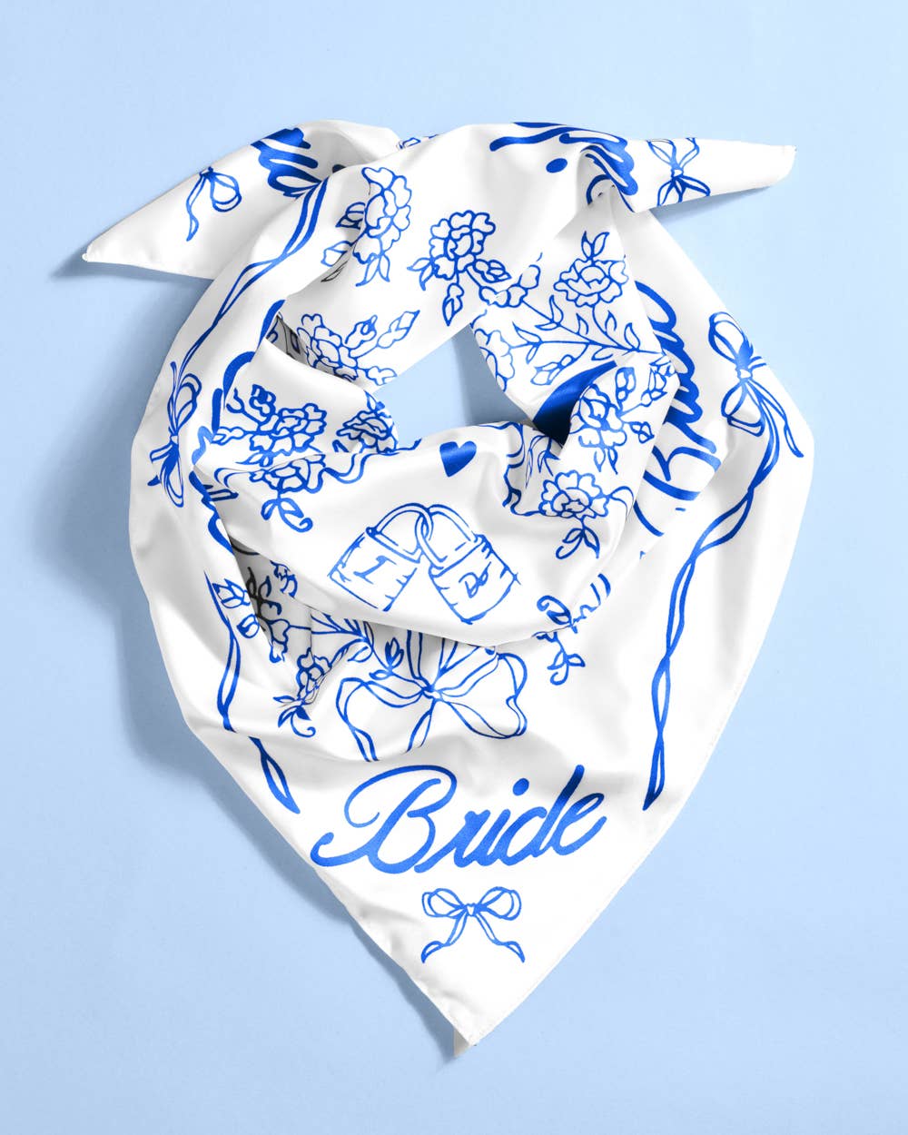 xo, Fetti - Bride Head Scarf - white silk, bandana, gift, bachelorette