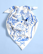xo, Fetti - Bride Head Scarf - white silk, bandana, gift, bachelorette