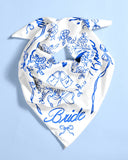 xo, Fetti - Bride Head Scarf - white silk, bandana, gift, bachelorette