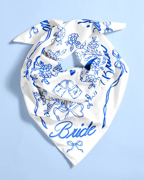xo, Fetti - Bride Head Scarf - white silk, bandana, gift, bachelorette